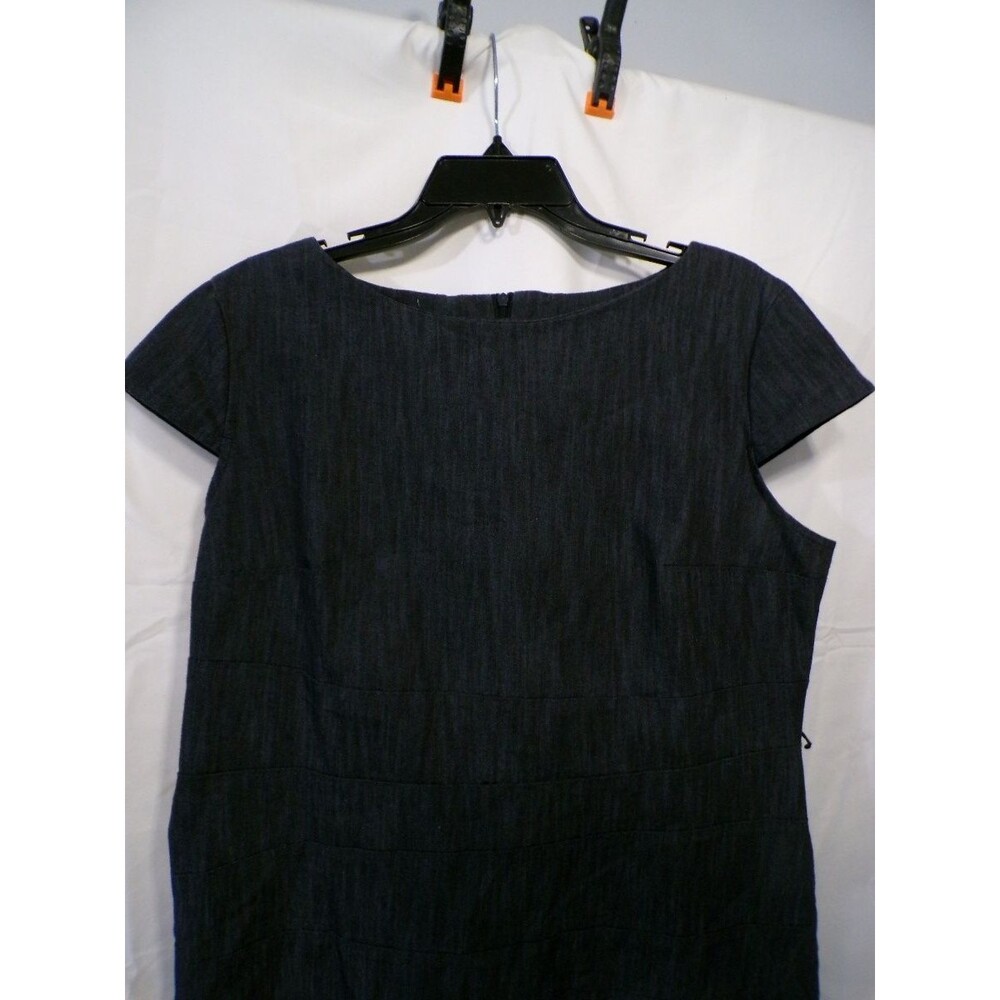ALYX Women's Sheath Dress Size 18 Gray Denim Knee Length Boat Neck - Picture 2 of 5